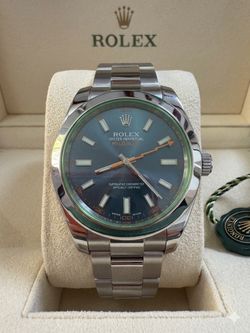 Rolex Milgauss Z-Blue 116400GV Green Crystal Stainless Steel 40mm 2018 Box/Paper