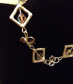 Silver and Swarovski crystal bead bracelet