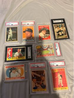 (10) 1950s MICKEY MANTLE VINTAGE CARDS