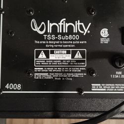 Infinity Home Theater System W/ Subwoofer