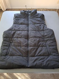 Dark Gray Puffer Vest Full Zip