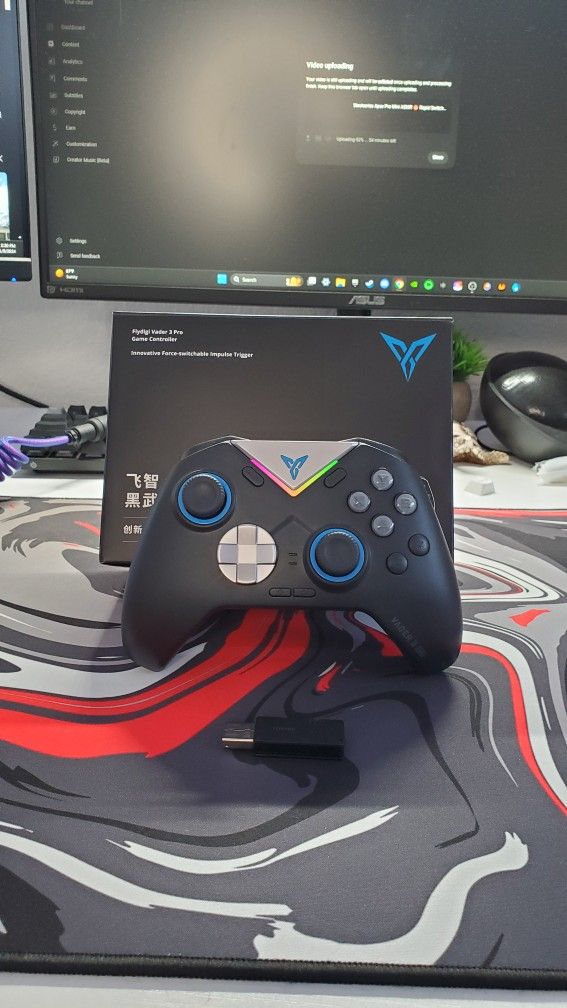 FLYDIGI Vader 4 Pro PC Controller Force Adjustment Lever Joystick Hall & Micro 2-in-1 Triggers 1000Hz Report Rate Stereo Vibration 800mAh Multi-Platfo