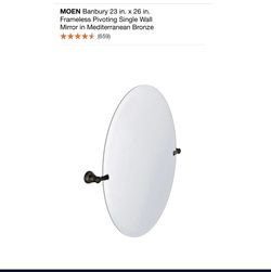 Moen Banbury 26 In. X 23 In. Frameless Pivoting Wall Mirror In Mediterranean Bronze