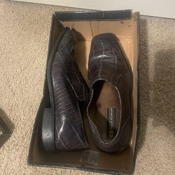 Stacy Adams Grey alligator leather shoes