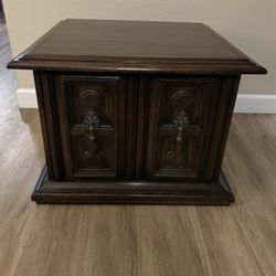 Vintage Square Storage End Table