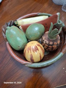 Decorative Wooden Fruit Bowl Set