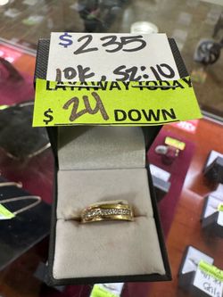 10k clear stone ring for sale