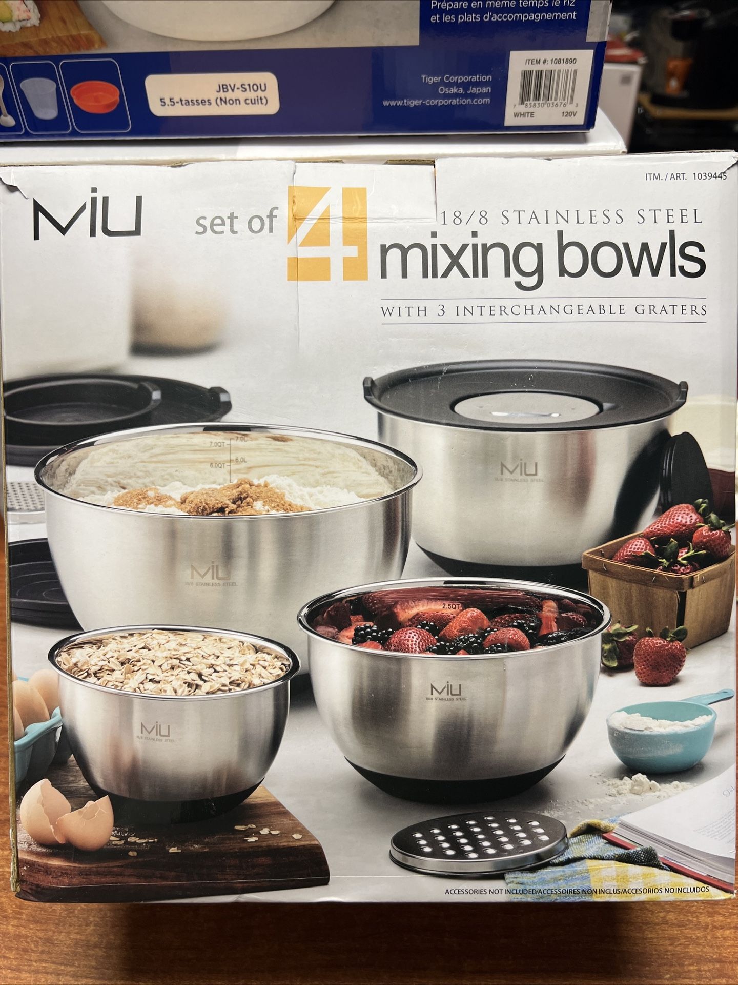 MIU Stainless Steel Mixing Bowl with Graters, Set of 8 Bowls are Dishwasher Safe