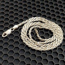 925 Sterling Silver Rope Chain 