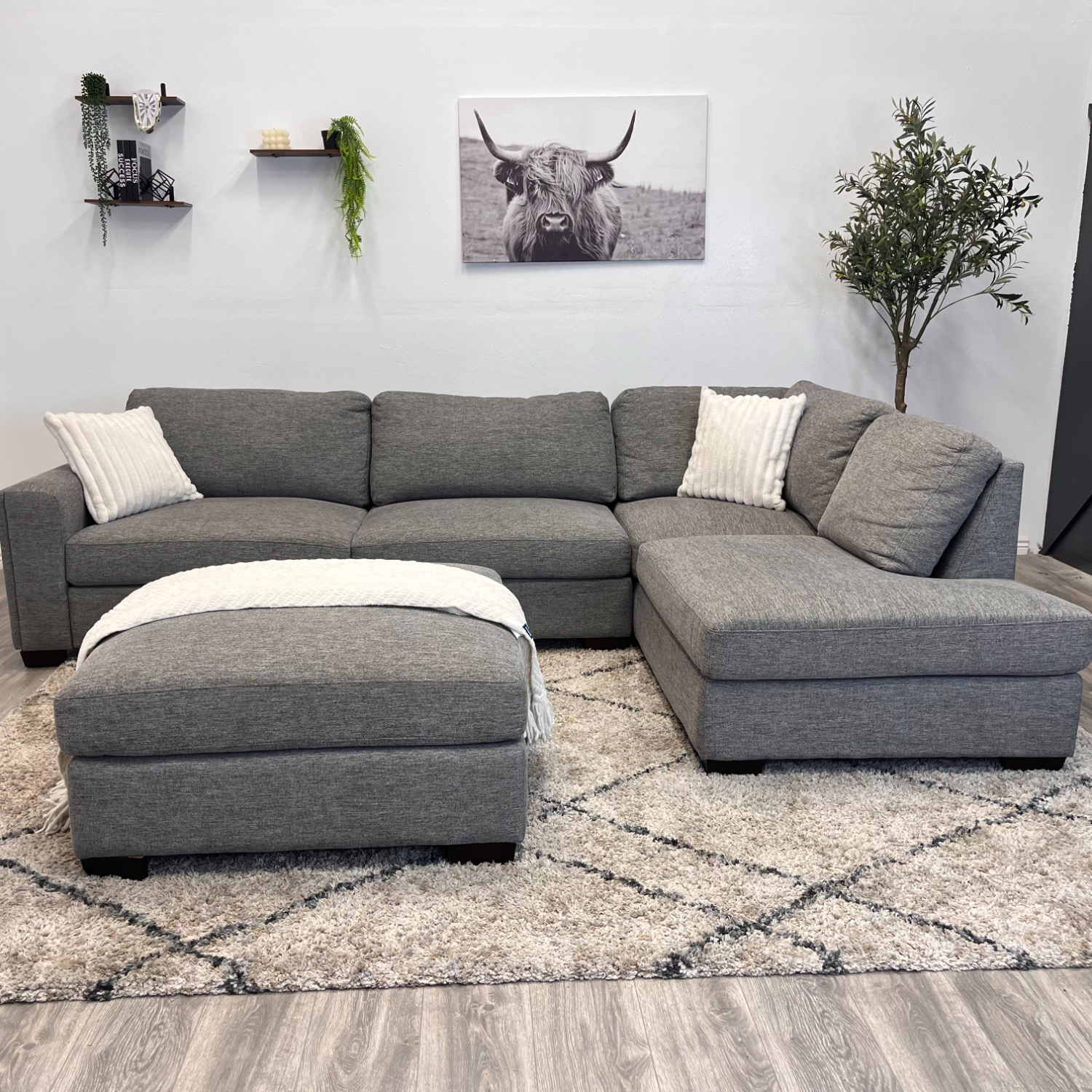 Grey Sectional Couch - Free Delivery