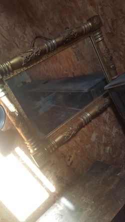 Antique 1800s Gold Gilded Large Mirror