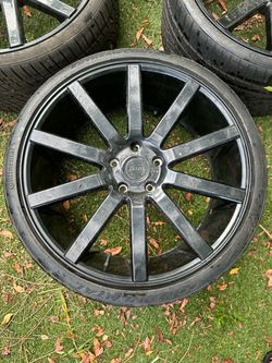 DUB Shot Calla Gloss Black 22” Wheels with Continental Tires – Set of 4