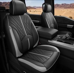FREESOO Leather Seat Covers for Ford F150 SuperCrew 2015-2026 Front Seats