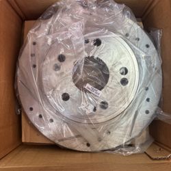 Rear Callahan Slotted/drilled Rotors Withs Brake Pads