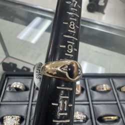 10Kyg Mens Ring w/ Tiger Eye Size 10 (Approximately 5.89Grams) 