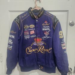  Vintage Crown Royal NASCAR Racing Jacket Mens Size L