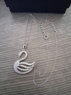 Cadena Y Cisne Con Zirconia Plata 925 