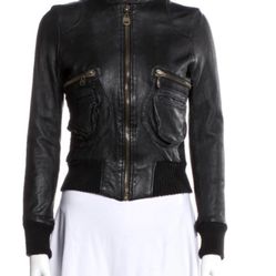 Doma Style Black Leather Moto Jacket 