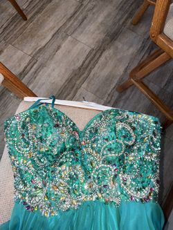 Beaded A Line Strapless Formal/prom Dress