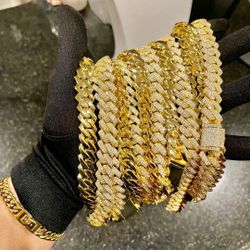 16MM Miami Prong Set 14k Gold Plated Doesn't Loses Color 