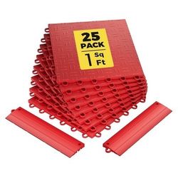 CAMMOO Upgraded V2.0 Garage Floor Tiles 12"x12", Red 25