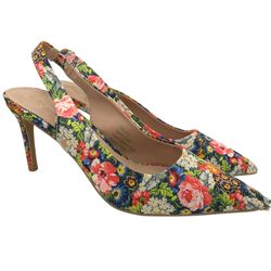 NY & Co Steph floral slingback heels women’s Size 6.5