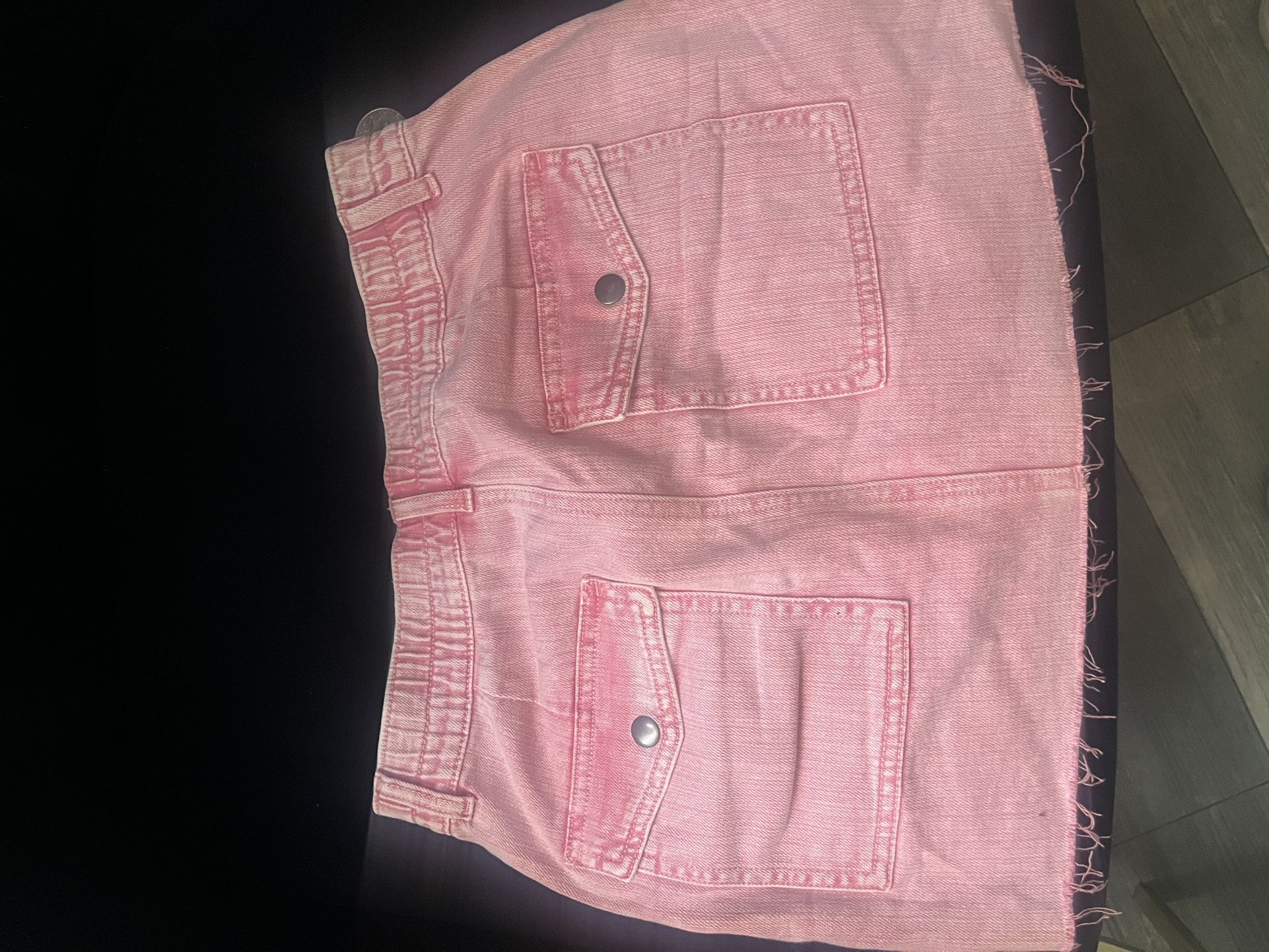 Pink Jean Skirt