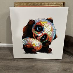 Colorful Panda Wall Art – 28"x28” Canvas 