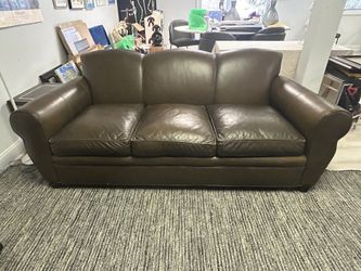 ABC Carpet by Thomasville Brown Leather Sofa and Chair/Ottoman These can be sold separately
