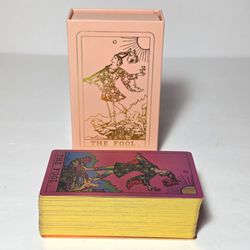 Gold Foil Tarot Cards Deck Pink