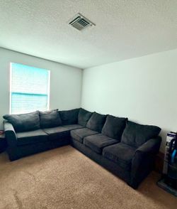 Dark Gray Fabric Sectional Sofa