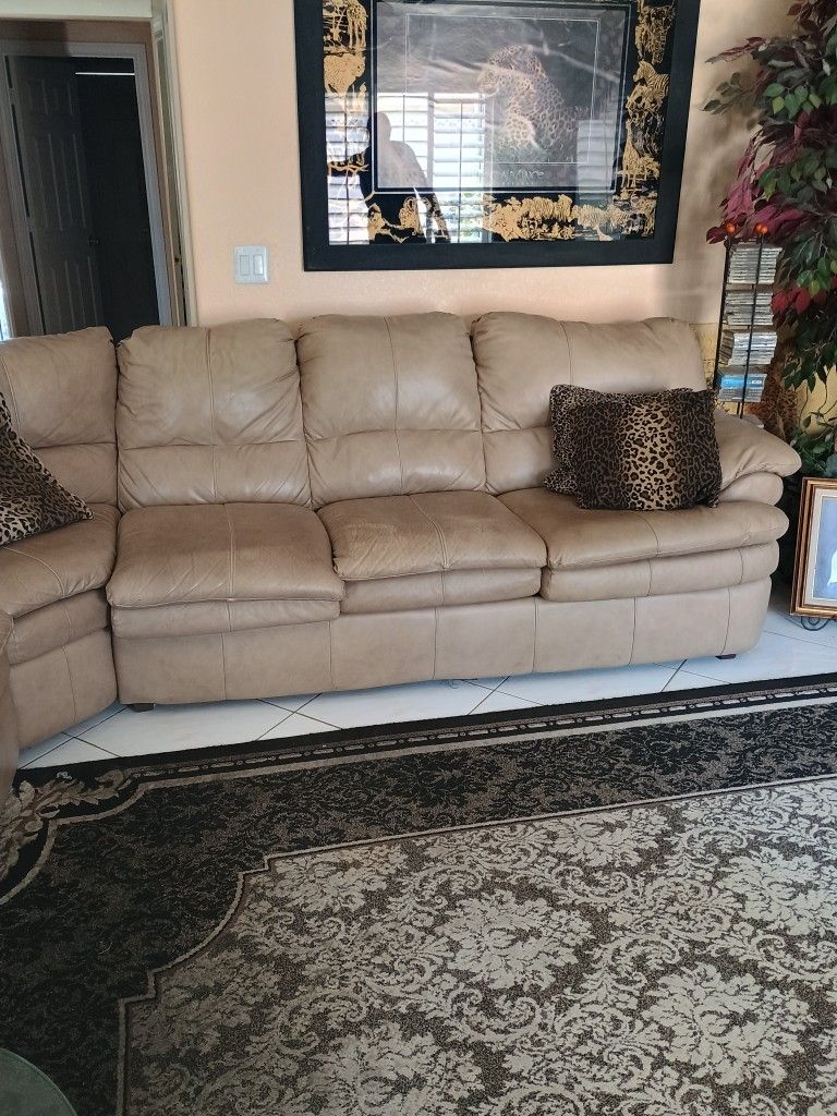 Huge Leather Sectional Sofa Recliner Set