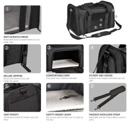 Henkelion Cat Carriers Dog Carrier Pet Carrier for Small / Medium Cats Dogs