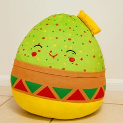 Squishmallow Avocado Guacamole Taco Plush Pillow