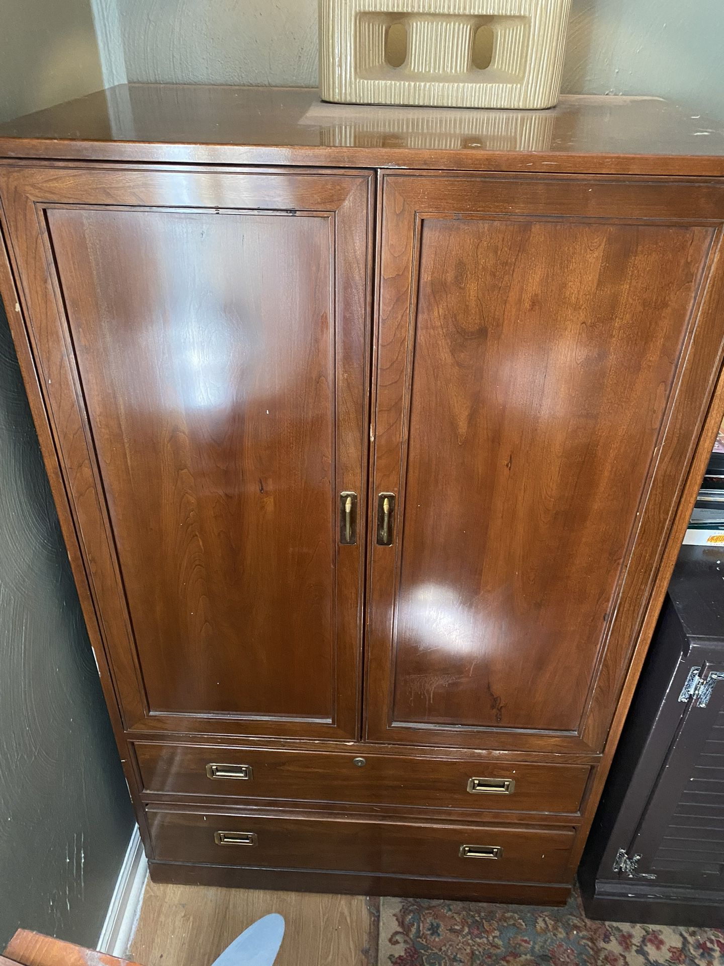 Beautiful Ethan Allen Solid Cherry Large Video Cabinets