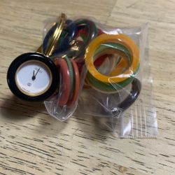 Watch with changeable color bands needs battery