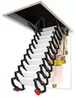 Zhenpeng Heavy-Duty Retractable Attic Ladder with Insulated Ceiling Hatch – New
