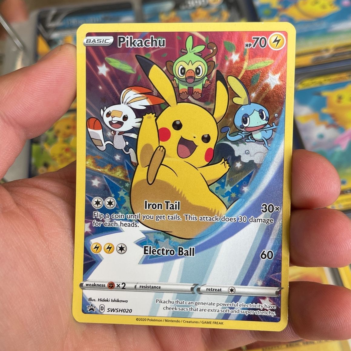 pikachu pokemon card iron tail 151 PokeArtica AI Artwork Custom Card main image 0