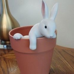 "DEPARTMENT 56" CUTE !!! BUNNY PLANT HOLDER🐇