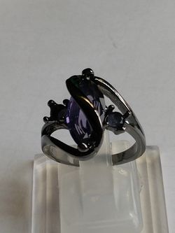 Vintage Purple Zircon CZ Ring sz.6 & 7