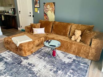 106” Sectional Couch - Boneless Corduroy