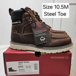 Wolverine Steel Toe Work Boots Size 10.5 
