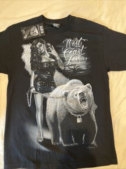 DGA David Gonzales Art Black Shirt West Coast Love, Size L, Lady Bear California