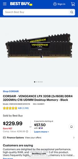 Corsair vengeance LPX 2x16GB