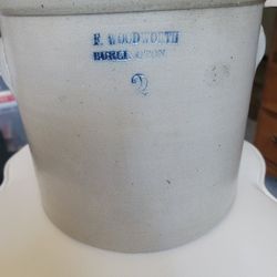 F. Woodworth Salt Glaze #2 Crock