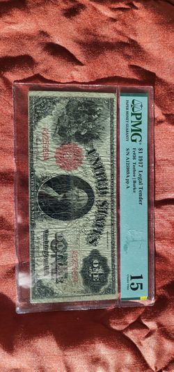 1917 one Dollar Bill Large Note Graded PMG 15