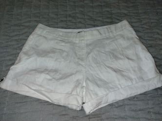 DKNYC White Rolled Hem Shorts Womens Plus Size 16
