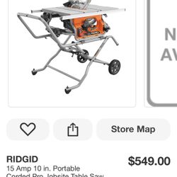 Table Saw Rigid. Electric