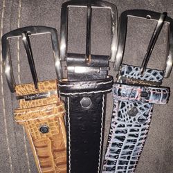 Genuine Italian calf leather Belts By Roger Ximenez. 