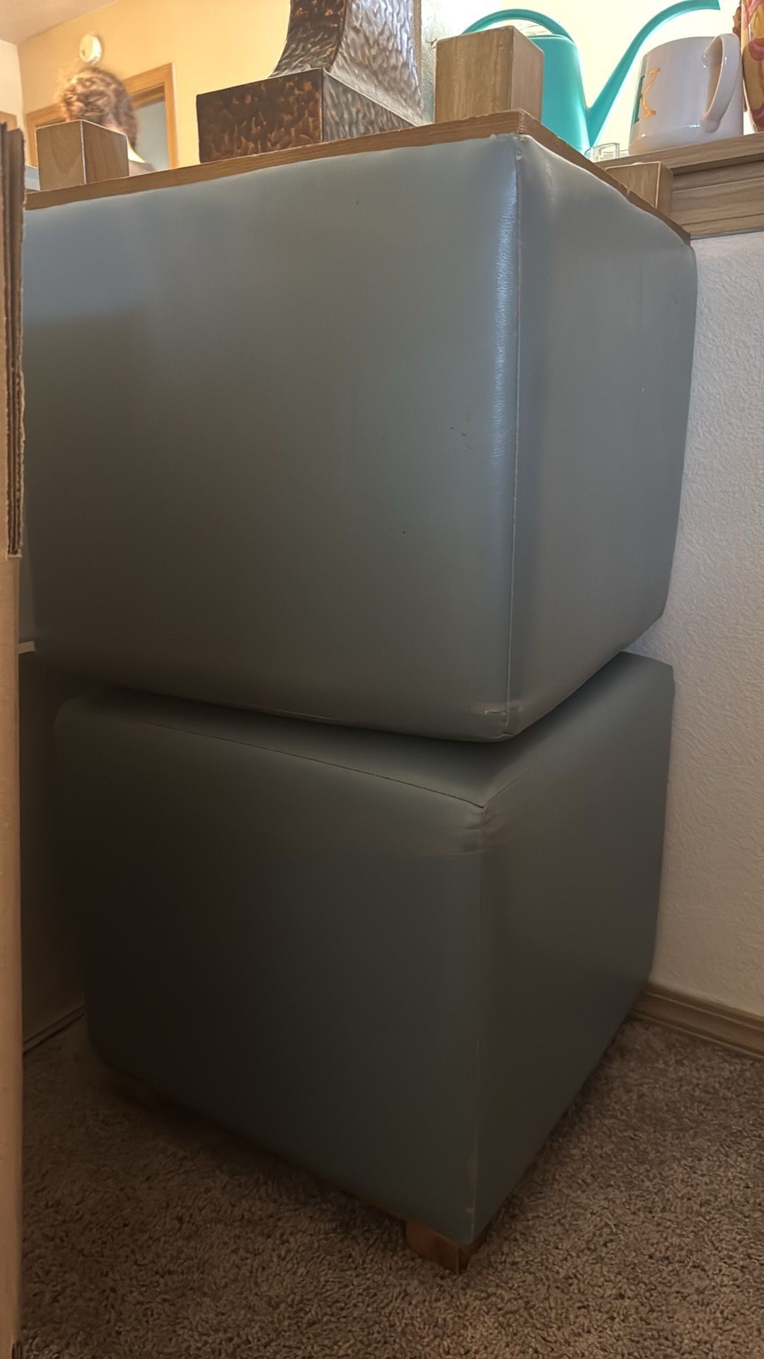 3 - Blue Foot Stools